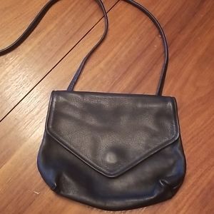 Vintage black leather crossbody